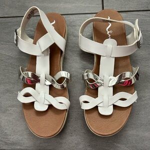 White and Silver Women's Sandals